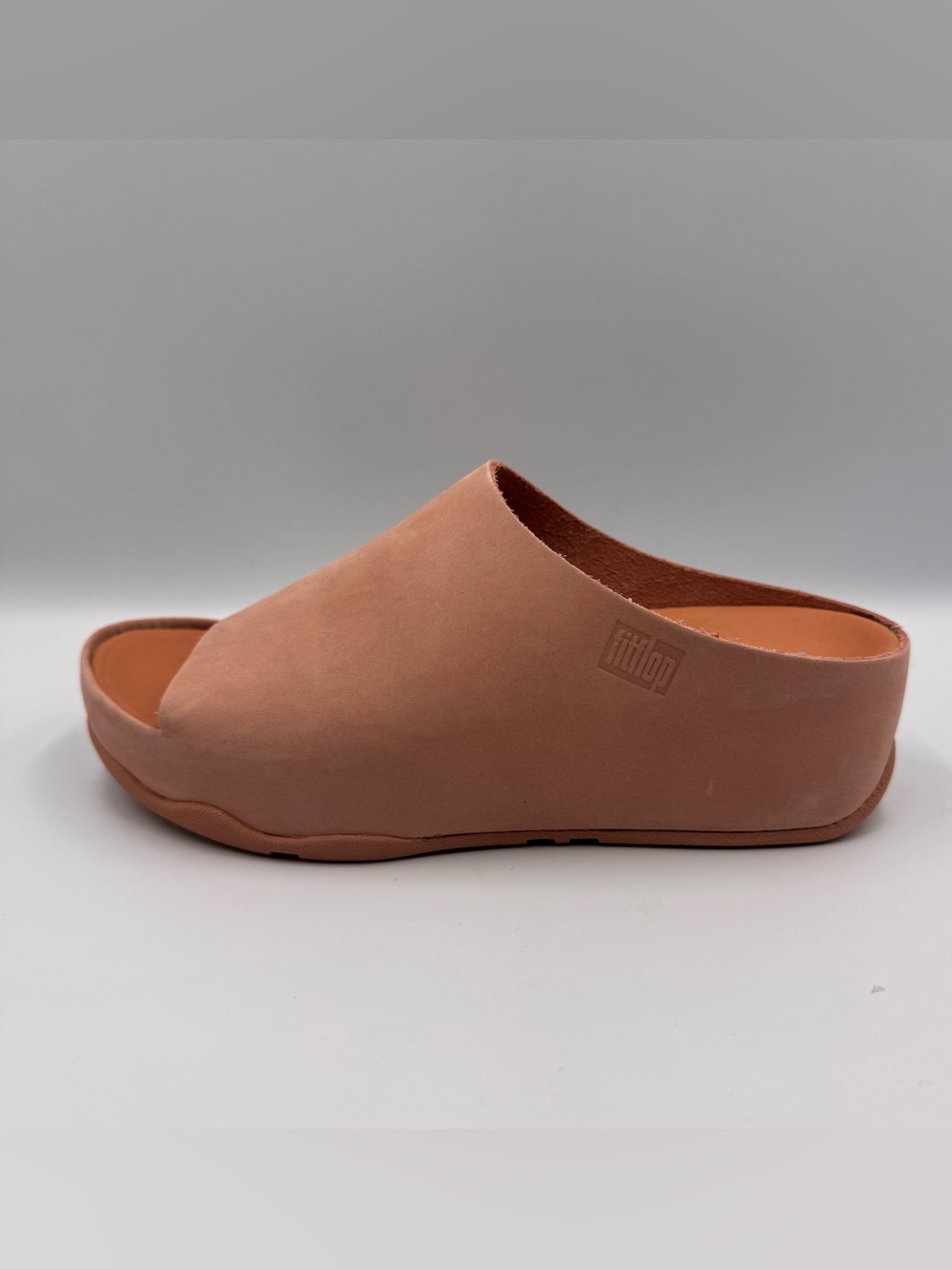 🤎NEW FitFlop Shuv Nubuck Slide Sandals Beige Size 7 Mule Clog Comfor - Picture 3 of 10